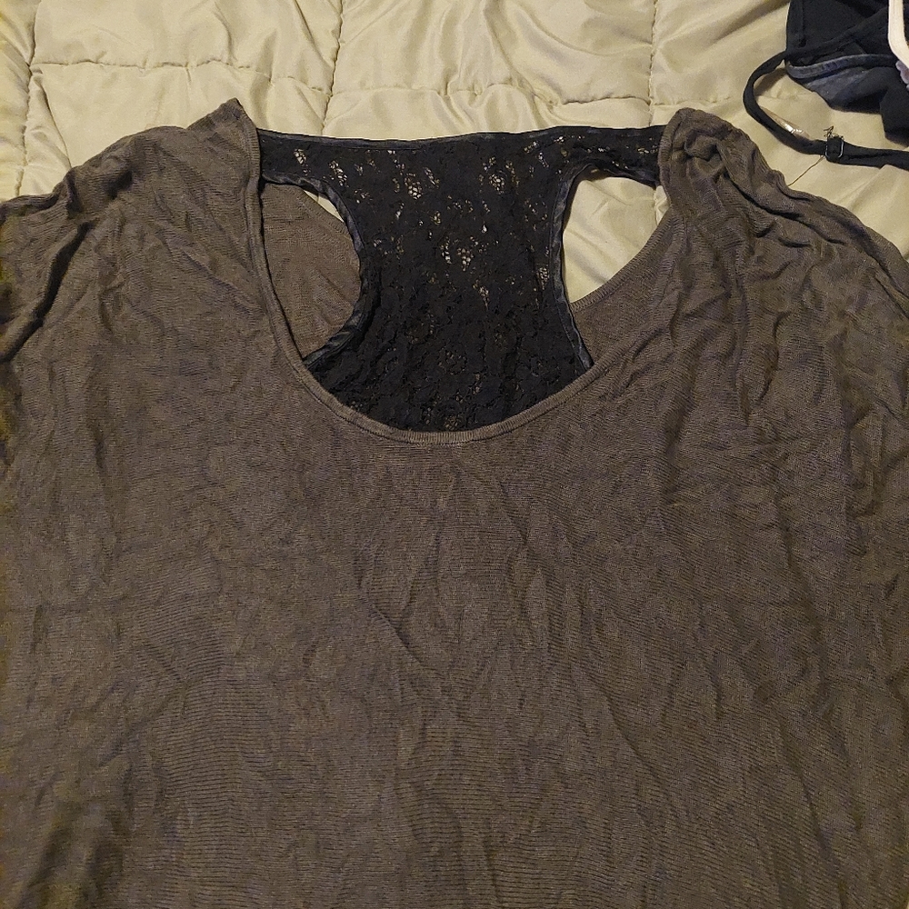 TORRID PLUS SIZE LACE RACERBACK SHIRT. - Picture 4 of 6